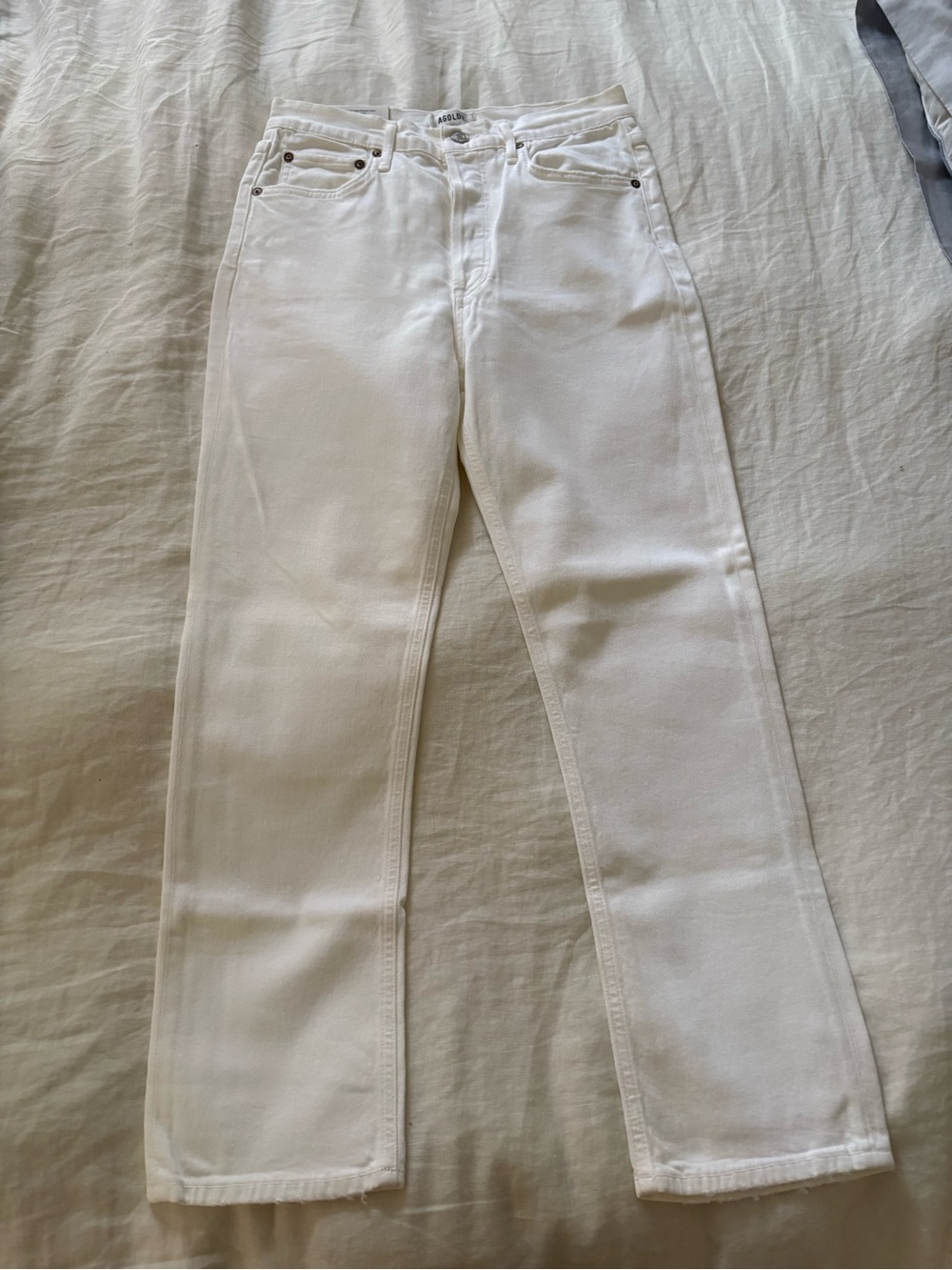 NWT Agolde Riley High Rise Straight Crop in WHIP